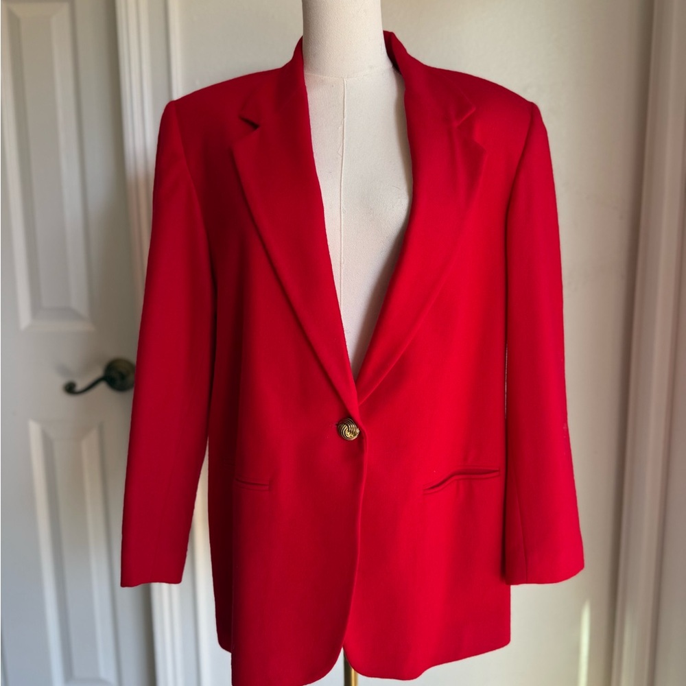 Vintage Sellecca Vibrant Red Wool Blazer